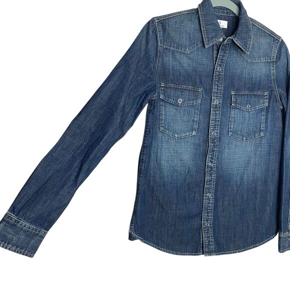 AG Adriano Goldschmied Denim Shirt Womens Small Long Sleeve Button Down Western - Picture 6 of 9